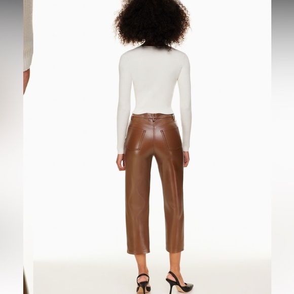 Wilfred Melina faux leather cropped pants size 8 excellent condition - Picture 2 of 9